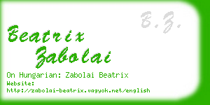 beatrix zabolai business card